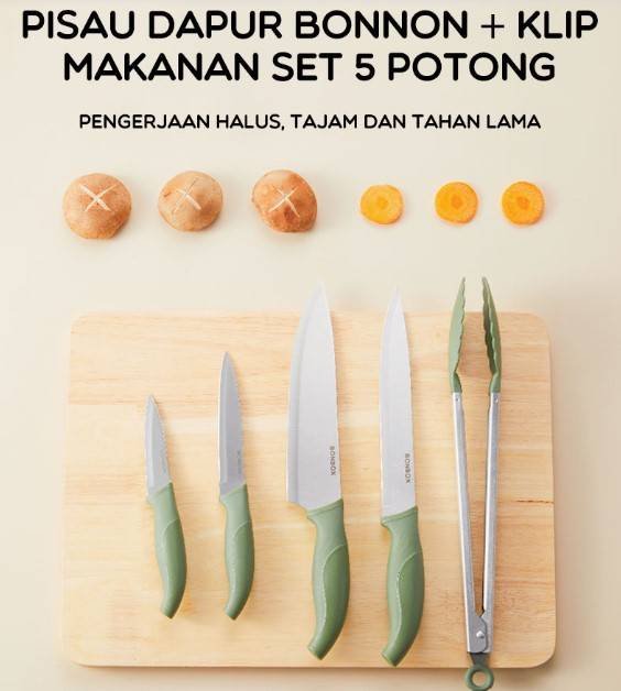 Pisau Dapur Set Pisau & Penjepit BKE31106 Bonbox