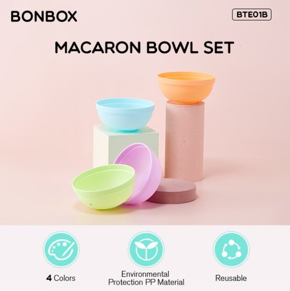 Mangkuk Makan Plastik Set BTE01B Bonbox