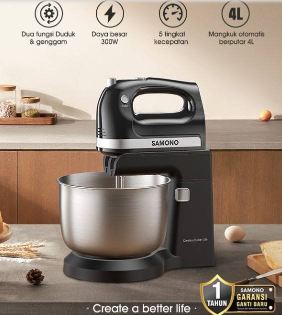 Stand Mixer 4L 300W SW-HMB300 Samono