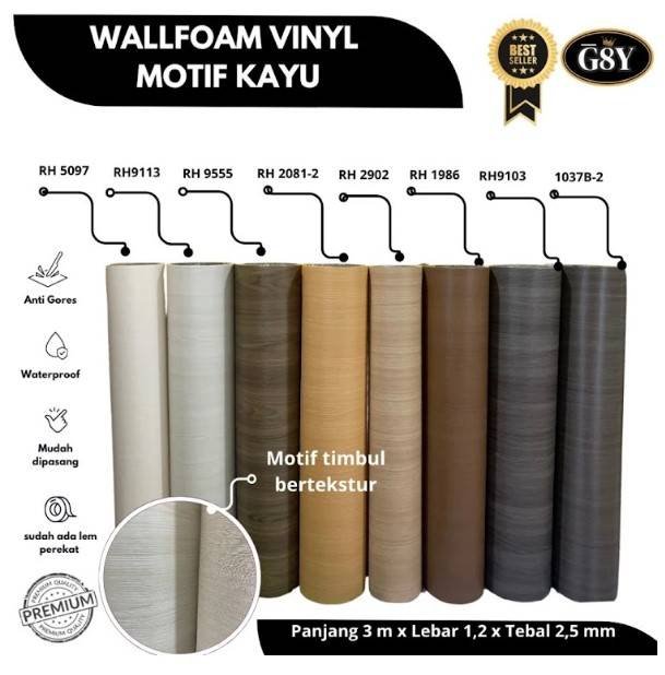 Wallfoam Rollan Motif Kayu