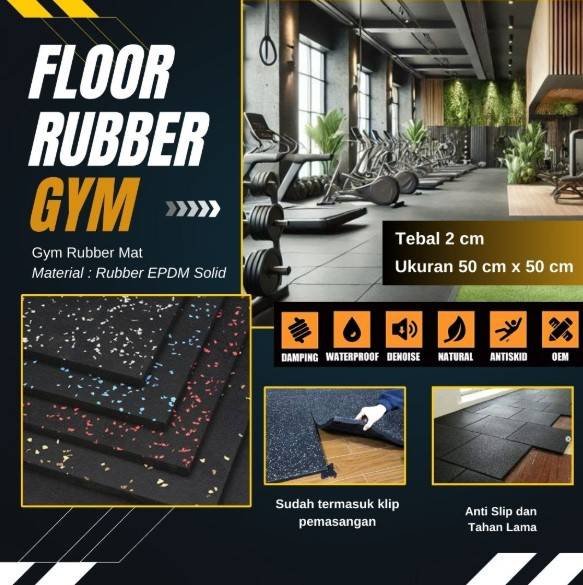 Gym Rubber Mat 2.0cm Tile
