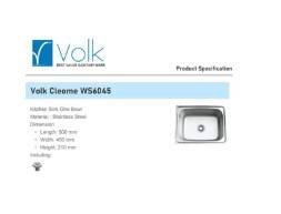 Bak Cuci Piring Volk 1 Lubang WS 6045