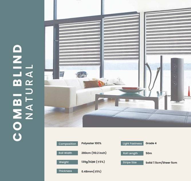Zebra Blinds-Natural Dimout