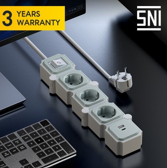 New Stop Kontak-Kabel-USB-Type C Vivan