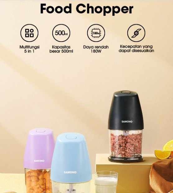 Food Chopper 500ml Low Watt SW-C180 Samono
